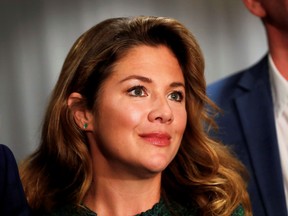 Sophie Gregoire Trudeau, wife of  Prime Minister Justin Trudeau, arrives for a rally in Burnaby October 11, 2019.