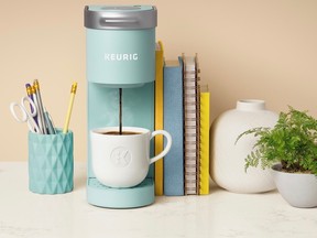 Keurig K-Mini single serve coffee maker, OASIS colour, $80, Keurig.ca