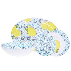 Dining under the influence of Italy; beautiful and durable melamine dished help turn your terrace into an Italian destination getaway. Capri Tile Melamine Dinnerware Collection, from $7, BedBathandBeyond.ca