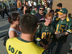 The Edmonton Eskimos 50-50 program, seen here drawing long lineups at Commonwealth Stadium during a game on July 14, 2017, contributes a significant amount of fundraising dollars for university, junior and minor football programs in the region.
