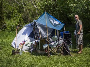 A tent belonging to Michael, who is homeless, at Trinity Bellwoods Park in Toronto, on May 25, 2020.