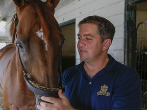 Woodbine trainer Kevin Attard with his horse Melmich.