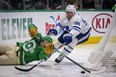 Toronto Maple Leafs defenceman Tyson Barrie chases the puck against the Dallas Stars earlier this year.