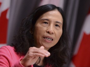 Dr. Theresa Tam, Canada's Chief Public Health Officer, speaks during a press conference on Parliament Hill during the COVID-19 pandemic in Ottawa on Wednesday, May 6, 2020.