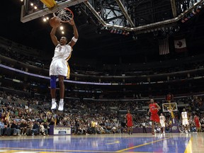 Late NBA legend Kobe Bryant throws down two of his 81 points during his historic game against the Toronto Raptors in 2006.