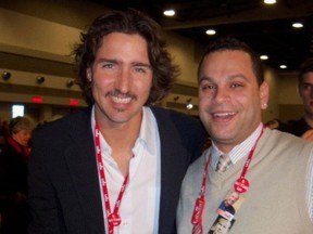 Justin Trudeau, left, with Vancouver-East riding association executive Mark Elyas in January 2012.