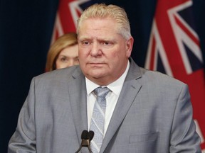 Ontario Premier Doug Ford, gives an update about the state of emergency amid the coronavirus pandemic, on March 18, 2020.