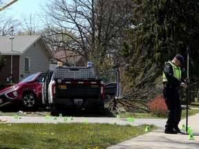 Two pedestrians were struck by a City of Toronto pickup truck just after 10 a.m. at Lawrence Ave. and Fern Meadows Rd. One woman was pronounced dead at the scene.