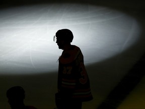 BOSTON, MASSACHUSETTS - APRIL 23:  Zdeno Chara #33 of the Boston Bruins is introduced before Game Seven of the Eastern Conference First Round during the 2019 NHL Stanley Cup Playoffs between the Boston Bruins and the Toronto Maple Leafs at TD Garden on April 23, 2019 in Boston, Massachusetts. (Photo by Omar Rawlings/Getty Images)