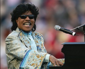 Musician Little Richard performs during the halftime show of the game between the Louisville Cardinals and the Boise State Broncos in the AutoZone Liberty Bowl on Dec.31, 2004 at the Liberty Bowl in Memphis, Tennessee.