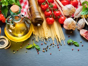 The makings for the perfect Italian meal.