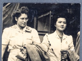 Lily Young (on right), 1943, Vancouver, B.C.
