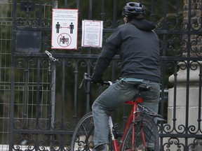 Mount Pleasant Cemetery closed its gates amid social distancing concerns during the COVID -19 crisis on Friday April 3, 2020.