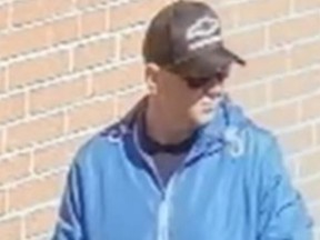 An image released of a suspect sought in an arson investigation  from Eglinton Ave. W. and Hwy. 427 area on May 20, 2020.