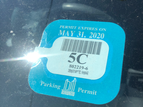 City of Toronto residential parking permit