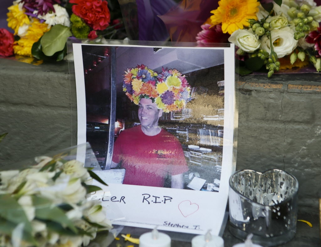  Murder victim Peter Elie, 52, is remembered with a memorial at a local bar, where he used to DJ, in the gay village on Saturday, May 16, 2020.