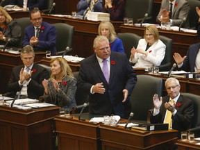 Ontario Premier  Doug Ford speaks on the first day of the Fall session at the Queen's Park Legislature.