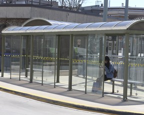 A TTC shelter sits mostly empoty on Wednesday, May 13, 2020. VERONICA HENRI/TORONTO SUN
