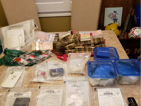 Money and drugs seized in connection with the dismantling of a cocaine-trafficking operation based in Caledon.