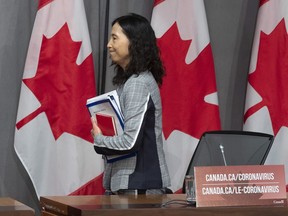 Chief Public Health Officer Theresa Tam leaves a technical briefing, Tuesday, April 28, 2020 in Ottawa.