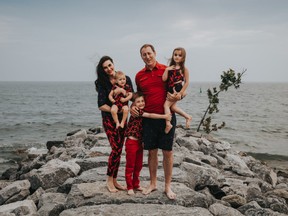 Nazanin Afshin-Jam MacKay poses for a family portrait with her husband, Conservative party frontrunner Peter MacKay, and their three children.