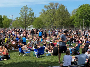 This is what Trinity Bellwoods Park looked like on Saturday.