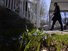 Prime Minister Justin Trudeau leaves after delivering an address to Canadians from Rideau Cottage during the COVID-19 pandemic in Ottawa on Tuesday, May 5, 2020.