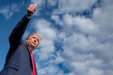 US President Donald Trump gives a thumbs up as he departs the White House, on May 1, 2020, in Washington, D.C.
