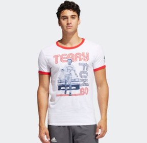 A special Terry Fox Marathon of Hope 40th anniversary T-shirt is being sold by Adidas to raise funds for the charity that bears his name.