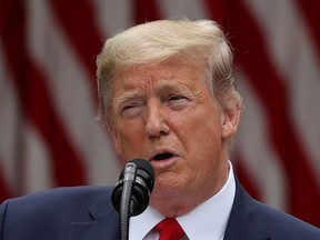 U.S. President Donald Trump makes an announcement about U.S. trade relations with China and Hong Kong in the Rose Garden of the White House in Washington, U.S., May 29, 2020.