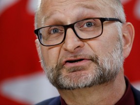 Minister of Justice and Attorney General of Canada David Lametti takes part in a press conference at the National Press Theatre in Ottawa, Feb. 24, 2020.