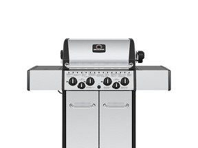 Broil-Mate 4 Burner 40,000 BTU Stainless Steel Propane BBQ with Side Burner and Rotisserie.