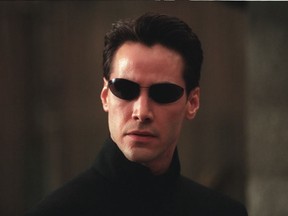 Neo (Keanu Reeves) in a scene from The Matrix Reloaded.