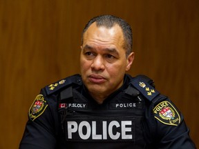 Chief of the Ottawa Police Service Peter Sloly during an editorial board meeting with the Ottawa Citizen/Ottawa Sun. February 25, 2020.