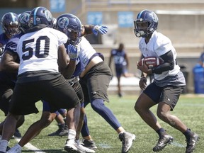 In the absence of any on-field activity, at least for now, the Argos have been busy evaluating their roster by watching video and conferring via Zoom. Jack Boland/Toronto Sun