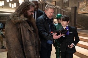 Left to right: Josh Gad, Nonso Anozie, Kenneth Branagh, Lara McDonnell and Ferdia Shaw on the set of Artemis Fowl.