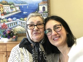 Bessie Vassiliou and her mom, Joanna Moumouris, at Hellenic Home in Scarborough prior to the COVID-19 pandemic.