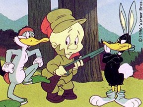 Bugs Bunny, Elmer Fudd and Daffy Duck.
Gun-tooting Looney Tunes character Elmer Fudd will have his firearm banned.

According to Peter Browngardt, who is executive producer of a new series of shorts recently released on HBO Max, the animated franchise will no longer be "doing guns" in response to gun violence in the United States.