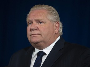 Ontario Premier Doug Ford gives his daily briefing in Toronto on Monday, June 15, 2020. THE CANADIAN PRESS/Chris Young ORG XMIT: CHY102