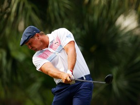 American Bryson DeChambeau plays his shot from the 11th tee during the final round of the RBC Heritage on Sunday. DeChambeau has gained both muscles and yardage this season.