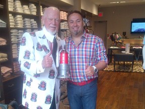 Don Cherry with his tailor, John Corallo, owner of The Coop.