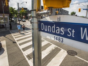 A street sign for Dundas St. W. in Toronto, Ont. on Wednesday, June 10, 2020. Henry Dundas opposed the abolition efforts of people like William Wilberforce in the British Parliament. Should the street be renamed?