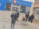 An Halton Regional Police officer has been suspended after a video showing a man being shoved to the ground appeared on social media. (6IXCANADA.TV) 