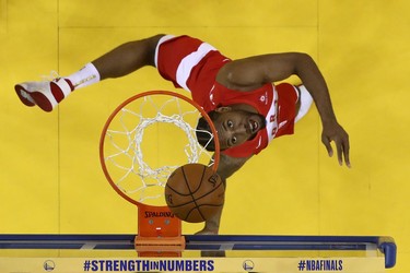 OAKLAND, CALIFORNIA - JUNE 13:  Kawhi Leonard #2 of the Toronto Raptors attempts a shot against the Golden State Warriors during Game Six of the 2019 NBA Finals at ORACLE Arena on June 13, 2019 in Oakland, California.