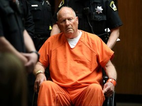 Joseph James DeAngelo, 72, who authorities said was identified by DNA evidence as the serial predator dubbed the Golden State Killer, appears at his arraignment in California Superior court in Sacramento April 27, 2018.
