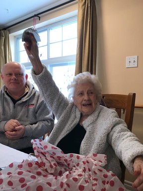 Ken Black and his 99-year-old mom, Elsie. Ken isn’t happy with the province’s incoming visitation rules at long-term care facilities. SUPPLIED/FAMILY
