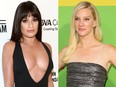 Lea Michele (L) and Heather Morris are seen in file photos.
