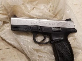 A Smith & Wesson .40 calibre semi-automatic seized on June 1 in the Brown's Line and Evans Avenue a area of Toronto.