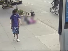 A man has been apprehended after New York Police tweeted out a video of a woman who was allegedly assaulted and struck her head on a fire hydrant.