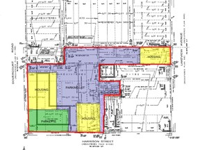 Former draft reference plan for the affordable housing project at 150 Harrison St. in Toronto.